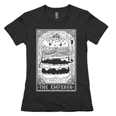 Burger Emperor Tarot Card Womens T-Shirt