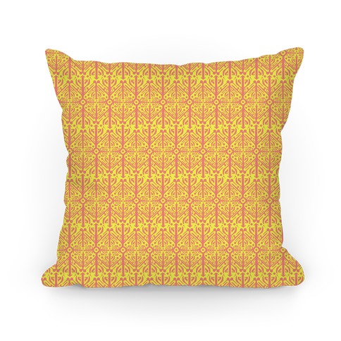 Yellow Medieval Pattern Pillow