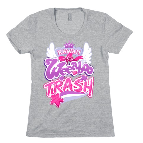 Kawaii Weeaboo Trash Anime Logo Womens T-Shirt