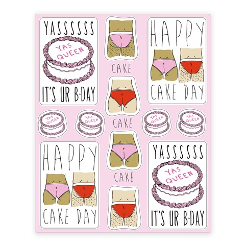 Happy Cake Day Stickers and Decal Sheet