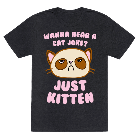 Wanna Hear A Cat Joke? Just Kitten - TShirt - HUMAN