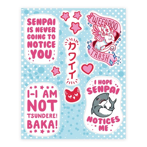 Weeaboo Trash Stickers and Decal Sheet