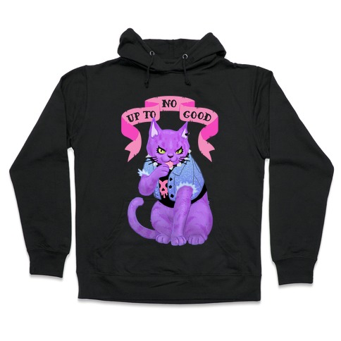 Up to No Good Pastel Goth Kitty Hooded Sweatshirt