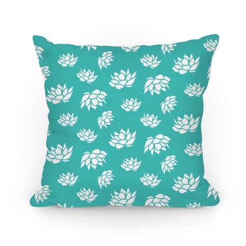 Blue Lotus Flower Pattern Pillow