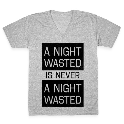 A Night Wasted is Never a Night Wasted V-Neck Tee Shirt