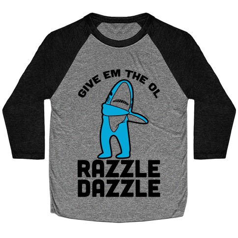 Left Shark Razzle Dazzle Baseball Tee