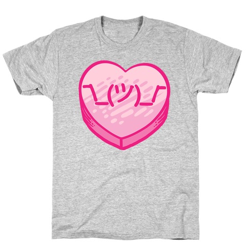 Shrug Emoticon Conversation Heart T-Shirt