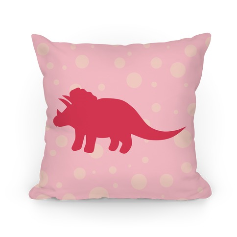 Pink Polkda Dot Triceratops Pillow