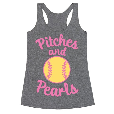 Pitches And Pearls Racerback Tank Top