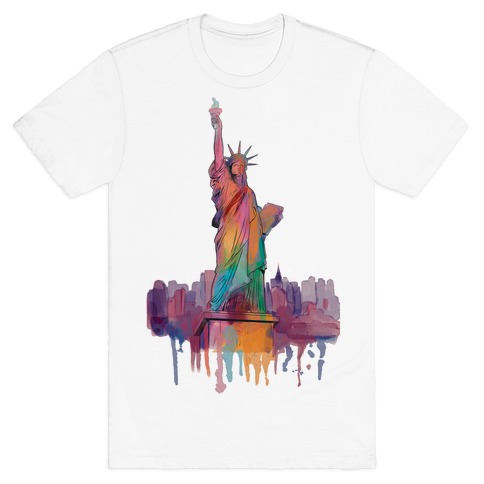 Statue Of Liberty Watercolor T-Shirt