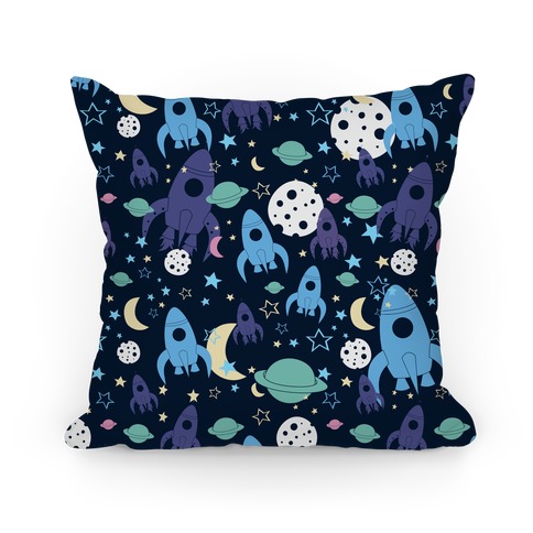Rocket Space Pattern Pillow