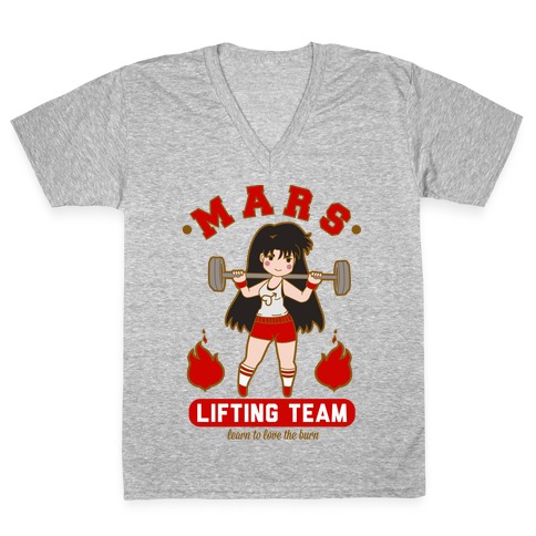 Mars Lifting Team Parody V-Neck Tee Shirt