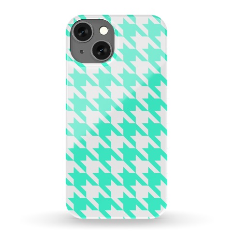 Mint Houndstooth Phone Case