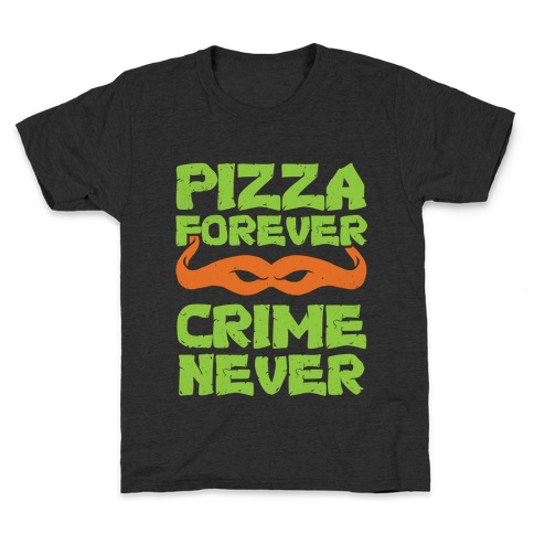 Pizza Forever Crime Never (Purple) Kids T-Shirt
