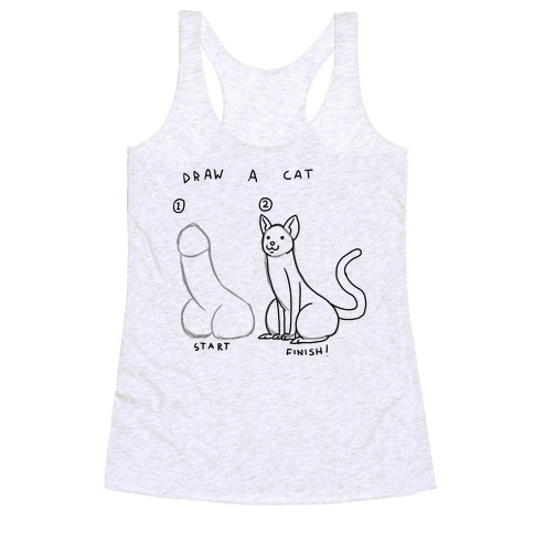 How To Draw a Cat Racerback Tank Top