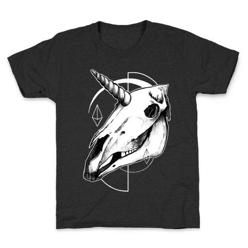 Geometric Occult Unicorn Skull Kids T-Shirt
