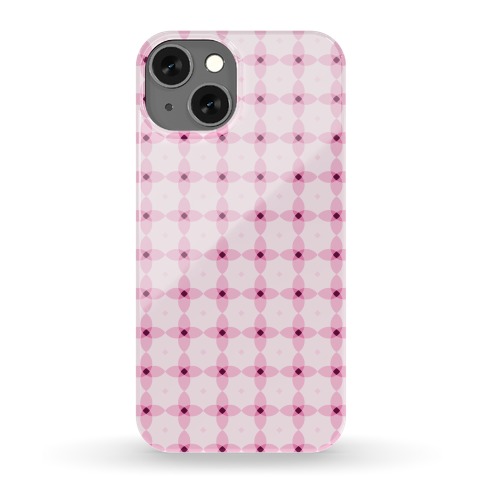 Pink Geometric Flower Pattern Phone Case
