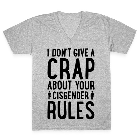 I Don't Give A Crap About Your Cisgender Rules V-Neck Tee Shirt