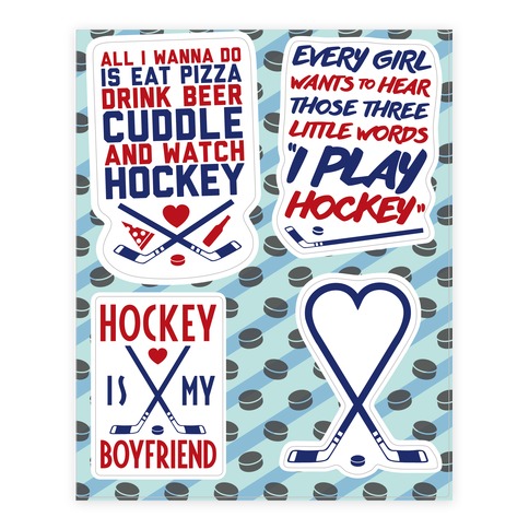 Girly Hockey Sticker and Decal Sheets | LookHUMAN