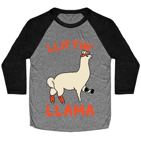 Lifting Llama Baseball Tee