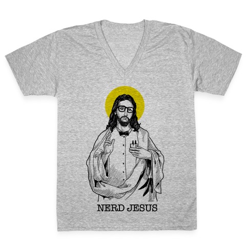 Nerd Jesus V-Neck Tee Shirt