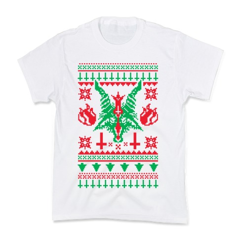 Baphomet Ugly Christmas Sweater Kids T-Shirt