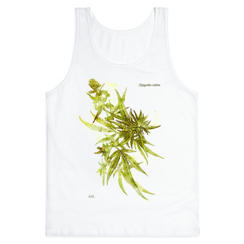 Cannabis Botanical Illustration Tank Top