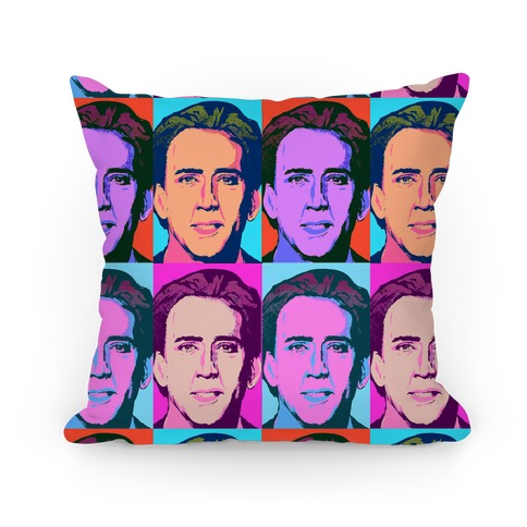 Nicholas Cage Pop Art Parody Pillow