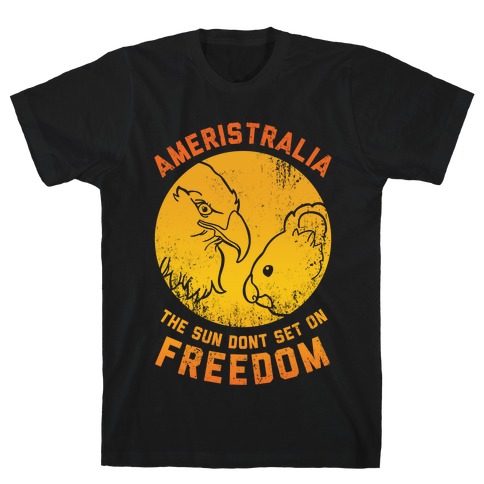 The Sun Don't Set On Freedom (Gold Ameristralia) T-Shirt