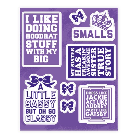 I Love My Big Sorority  Stickers and Decal Sheet