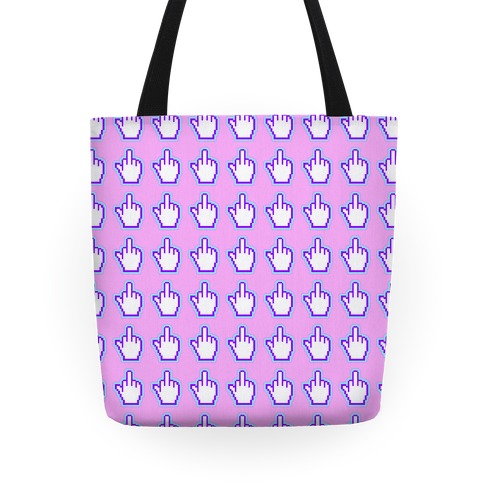 Neon 90's 8 Bit Middle Finger Tote