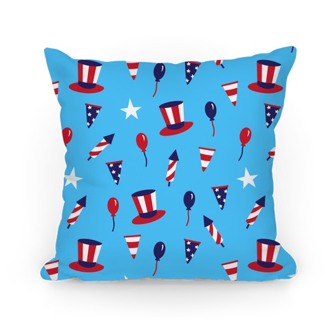 Red White and Blue Pattern Pillow
