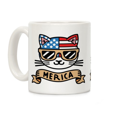 Merica Cat Coffee Mug