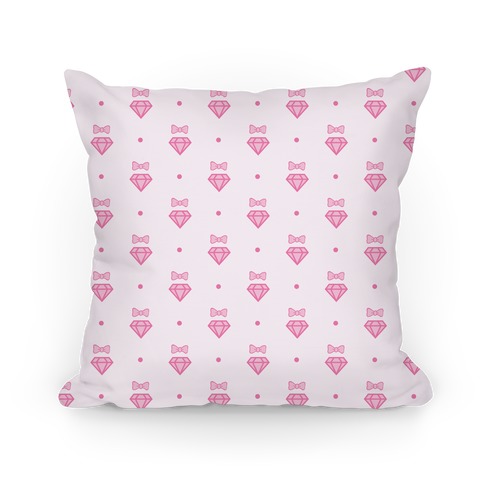 Pink Bows and Diamonds Pattern Pillow