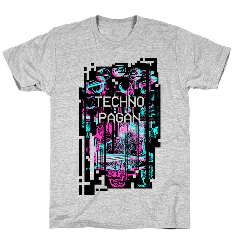 Techno Pagan Glitch Art T-Shirt