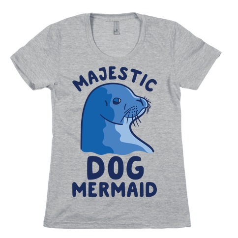 Majestic Dog Mermaid Womens T-Shirt