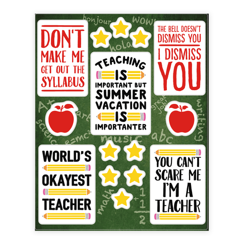 Sassy Teacher - Sticker/Decal Sheets - HUMAN