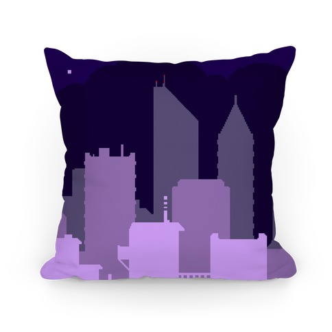 Pixel Cityscape Pillow