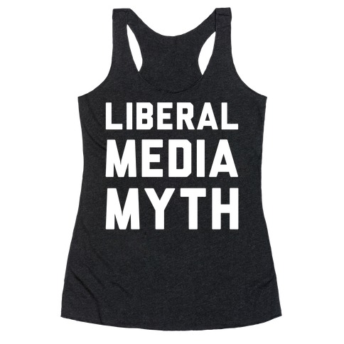 Liberal Media Myth White Print Racerback Tank Top
