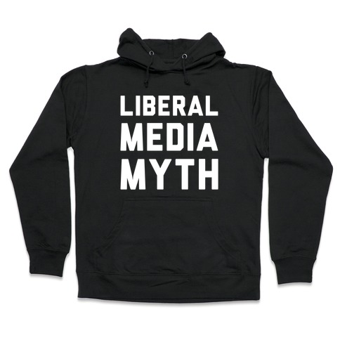 Liberal Media Myth White Print Hooded Sweatshirt