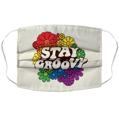 Stay Groovy (Pride Flag Colors) Accordion Face Mask