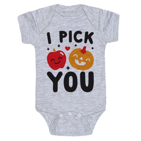 I Pick You Apple & Pumpkin Baby One-Piece