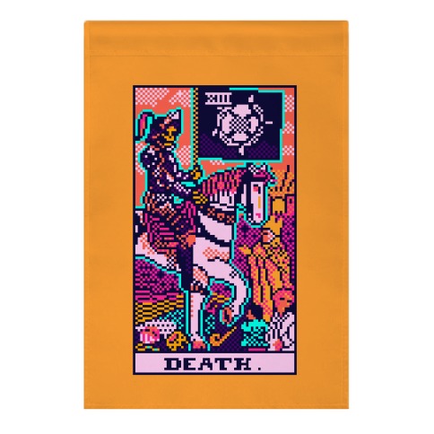 Pixelated Death Tarot Card Garden Flag