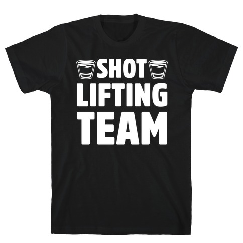 Shot Lifting Team White Print T-Shirt
