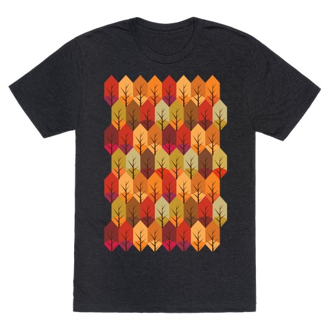 Geometric Fall Leaf Pattern T-Shirt