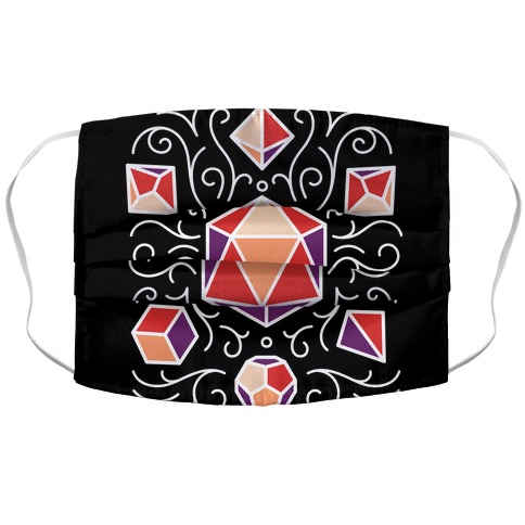 DnD Dice Set Pattern Accordion Face Mask