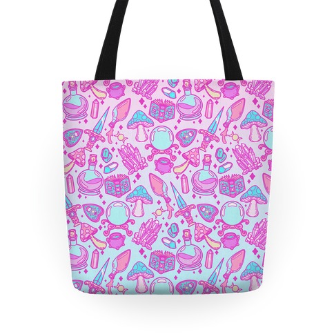 Pastel Goth Witch Pattern Tote