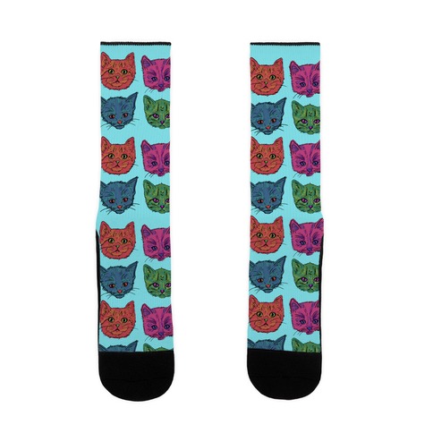 Colorful Kitten Square Pattern Sock