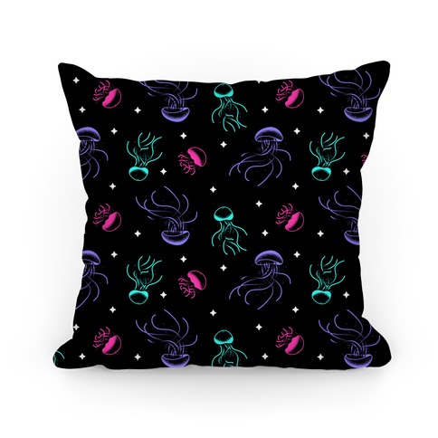 Jellyfish Glow Pattern Pillow