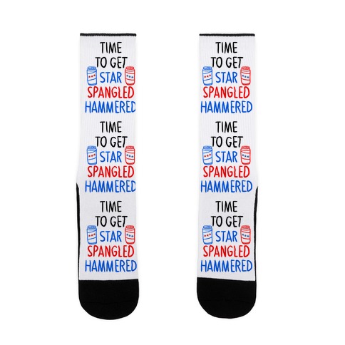Time To Get Star Spangled Hammered Sock